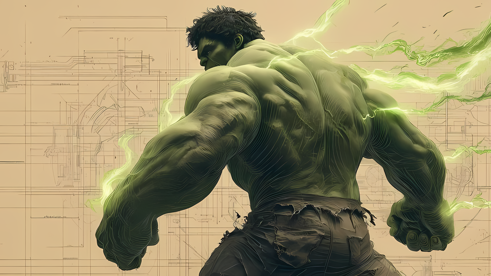 Hulk Gamma Blueprint 4K Desktop Wallpaper Free Download | WatchOut Walls